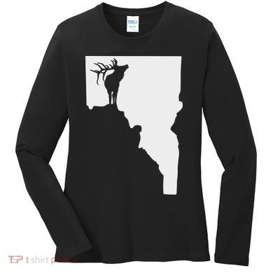 Upside Down Idaho Elk Women's Long Sleeve Shirt