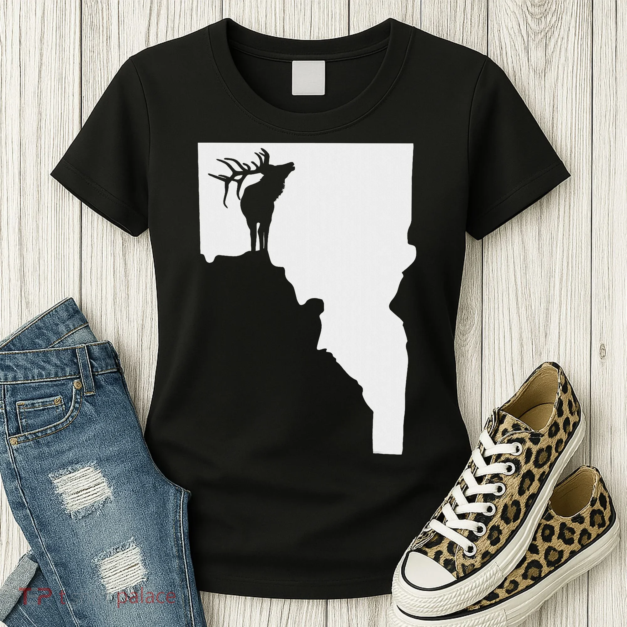 Upside Down Idaho Elk Women's T-Shirt
