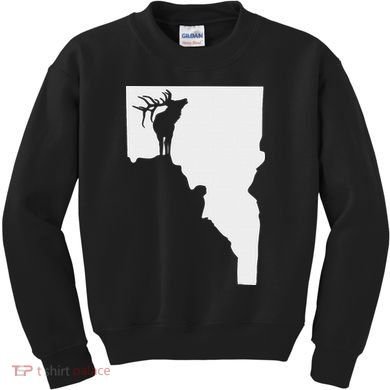 Upside Down Idaho Elk Kids Sweatshirt