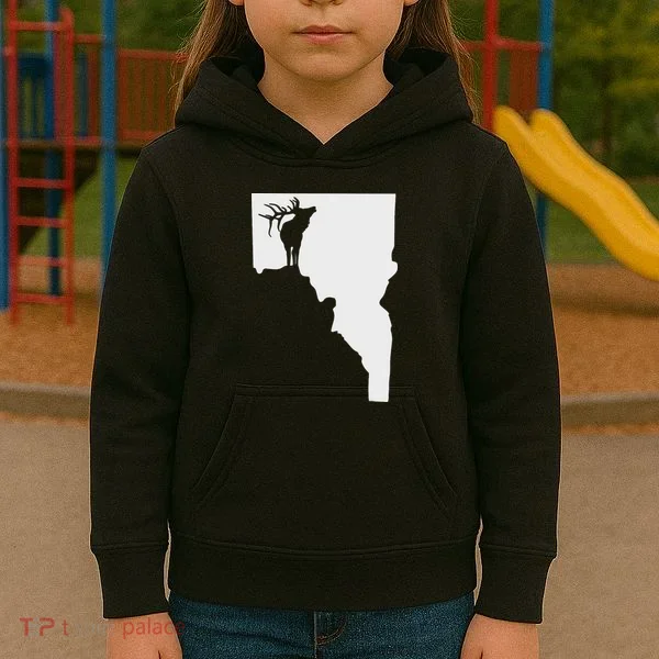 Upside Down Idaho Elk Kids Hoodie