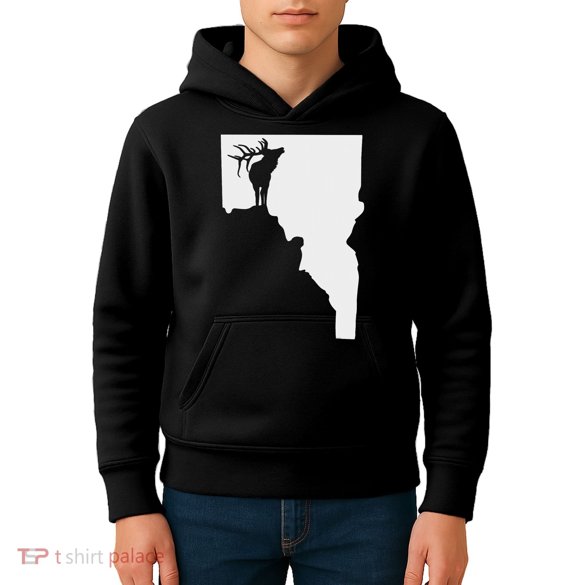 Upside Down Idaho Elk Kids Hoodie