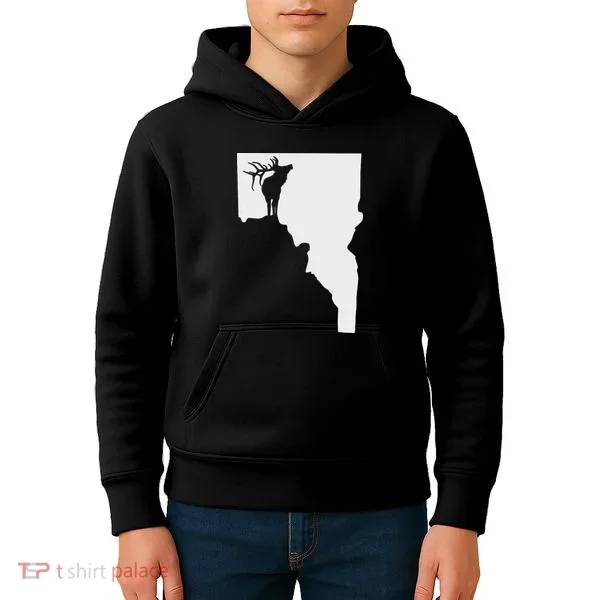 Upside Down Idaho Elk Kids Hoodie