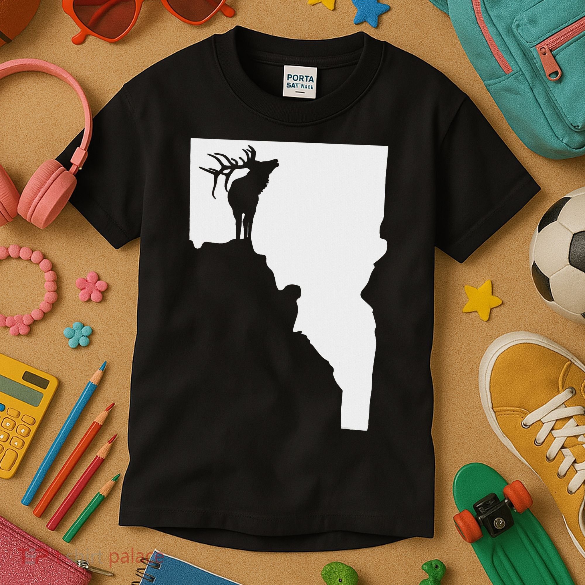 Upside Down Idaho Elk Kids T-Shirt