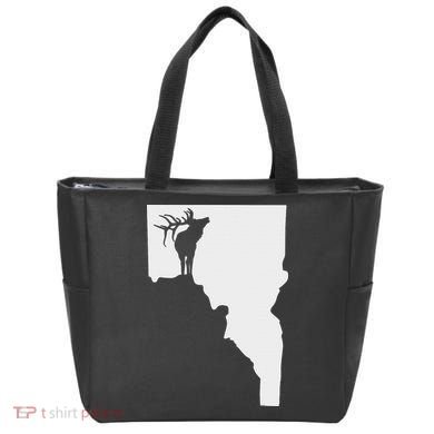 Upside Down Idaho Elk Tote Bag