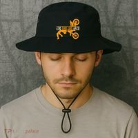 Upside Down Is My Dirt Bike Ok For Dirt Bikers Bucket Hat thumb 2