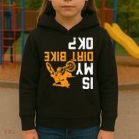 Upside Down Is My Dirt Bike OK? Dirt Bikers Kids Hoodie thumb 3