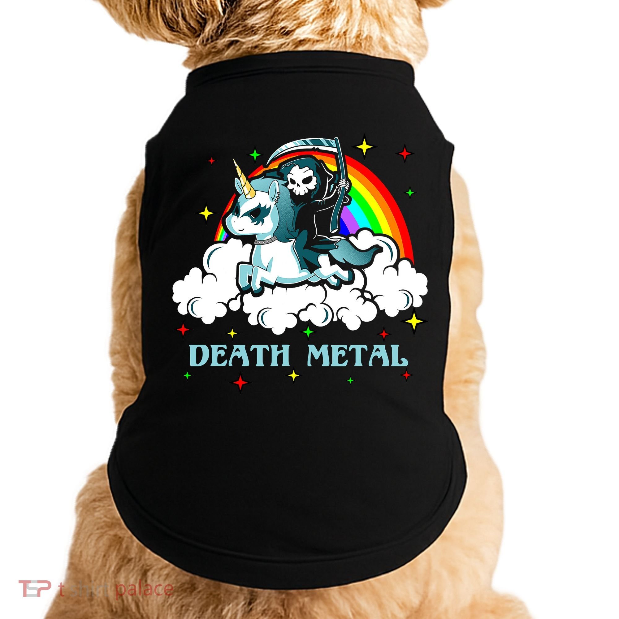 Unicorn Death Metal Rocker Go To Hell Rainbow Doggie Tank