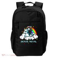 Unicorn Death Metal Rocker Go To Hell Rainbow Backpack thumb 0