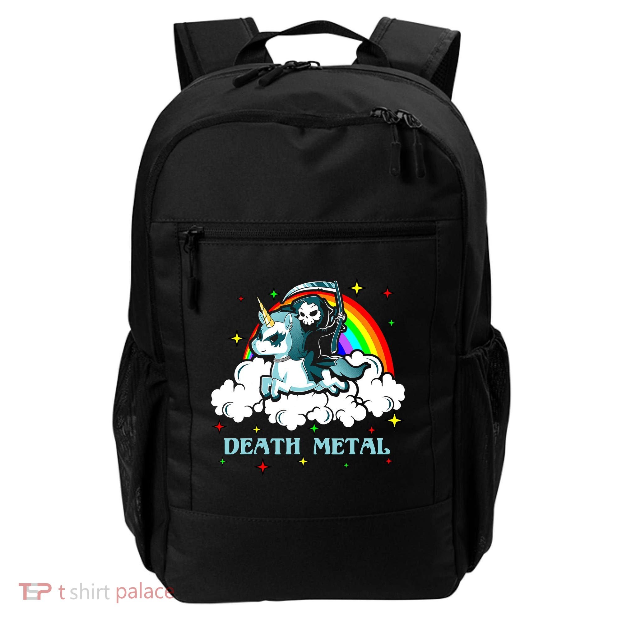 Unicorn Death Metal Rocker Go To Hell Rainbow Backpack