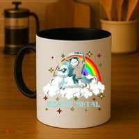 Unicorn Death Metal Rocker Go To Hell Rainbow Coffee Mug thumb 4