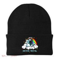 Unicorn Death Metal Rocker Go To Hell Rainbow Beanie thumb 0