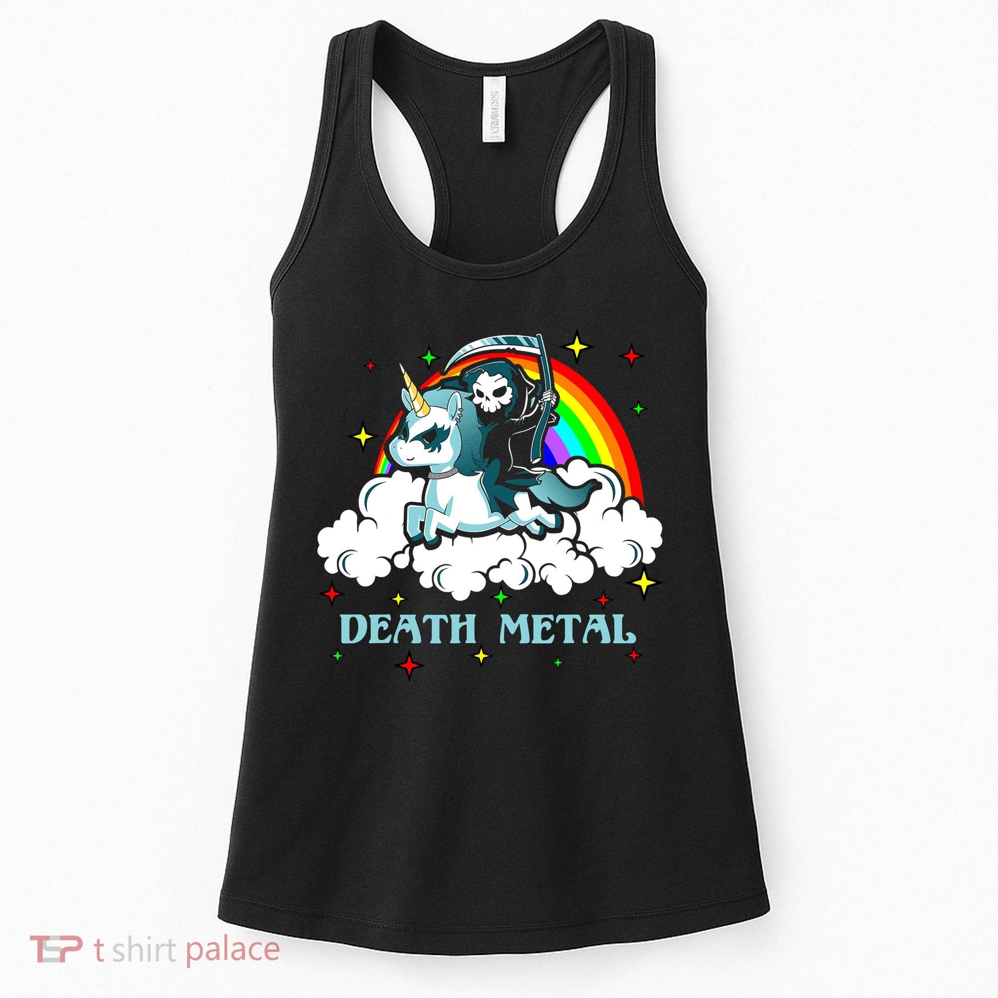 Unicorn Death Metal Rocker Go To Hell Rainbow Women's Tank Top