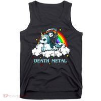 Unicorn Death Metal Rocker Go To Hell Rainbow Tank Top thumb 0