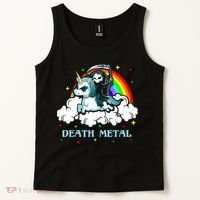 Unicorn Death Metal Rocker Go To Hell Rainbow Tank Top thumb 2