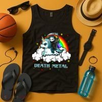 Unicorn Death Metal Rocker Go To Hell Rainbow Tank Top thumb 4