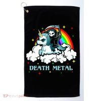 Unicorn Death Metal Rocker Go To Hell Rainbow Golf Towel thumb 0