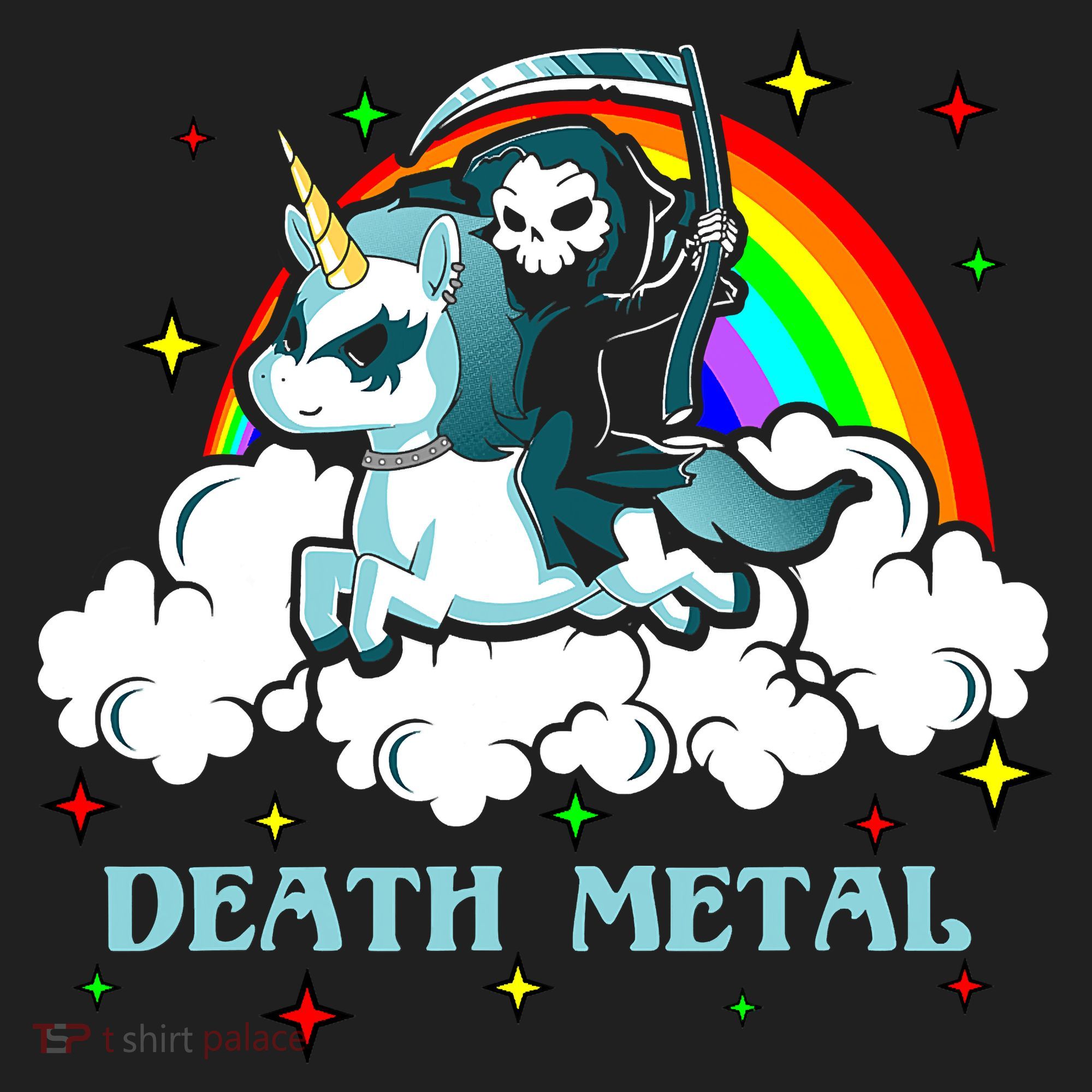Unicorn Death Metal Rocker Go To Hell Rainbow Golf Towel