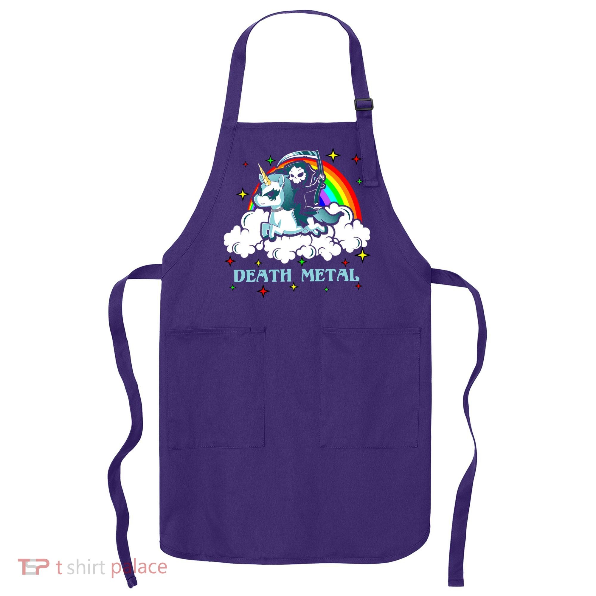 Unicorn Death Metal Rocker Go To Hell Rainbow Apron