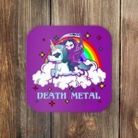 Unicorn Death Metal Rocker Go To Hell Rainbow Coaster thumb 0