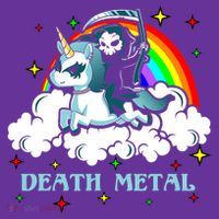 Unicorn Death Metal Rocker Go To Hell Rainbow Mousepad thumb 1