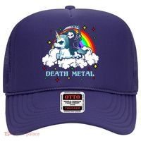 Unicorn Death Metal Rocker Go To Hell Rainbow Hat thumb 0