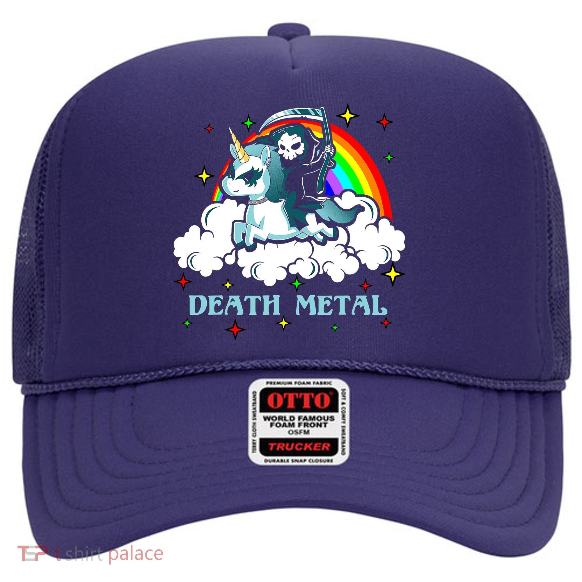 Unicorn Death Metal Rocker Go To Hell Rainbow Hat