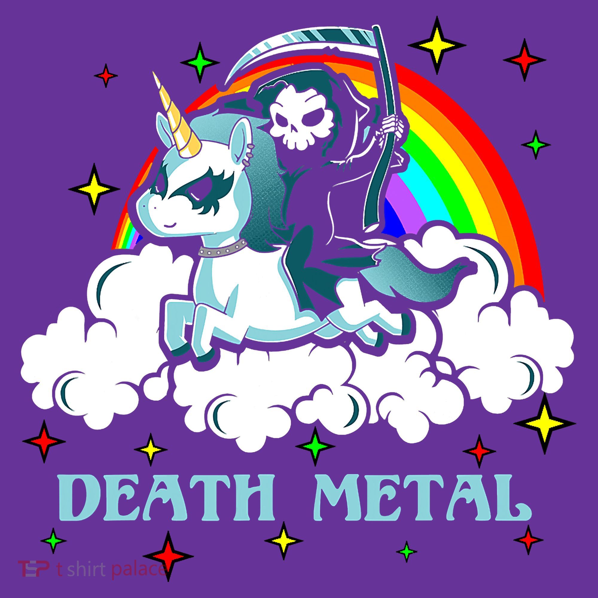 Unicorn Death Metal Rocker Go To Hell Rainbow Hat