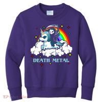 Unicorn Death Metal Rocker Go To Hell Rainbow Kids Sweatshirt thumb 0