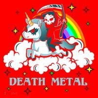 Unicorn Death Metal Rocker Go To Hell Rainbow Santa Hat thumb 1