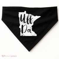 Uff Da Minnesota Map Funny Distressed USA-Made Doggie Bandana thumb 0
