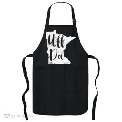 Uff Da Minnesota Map Funny Distressed Apron