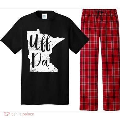 Uff Da Minnesota Map Funny Distressed Pajama Set