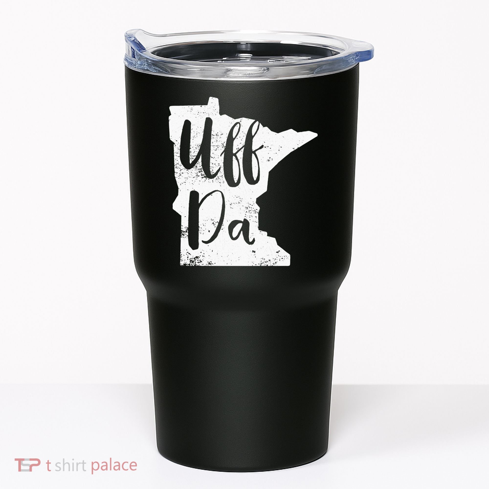 Uff Da Minnesota Map Funny Distressed Tumbler