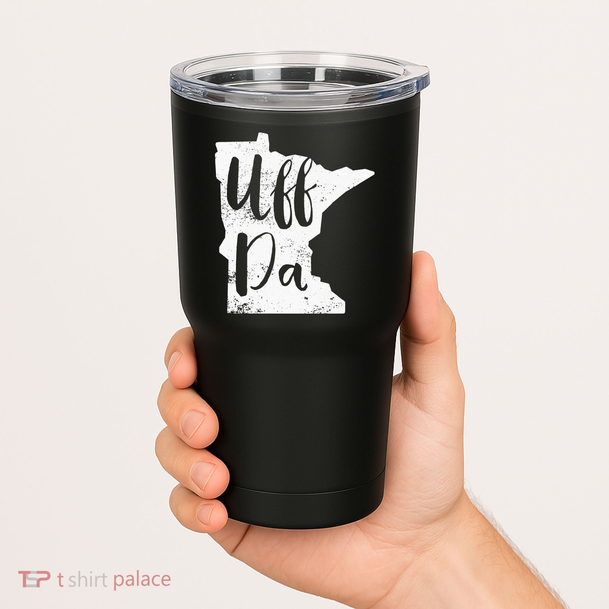 Uff Da Minnesota Map Funny Distressed Tumbler