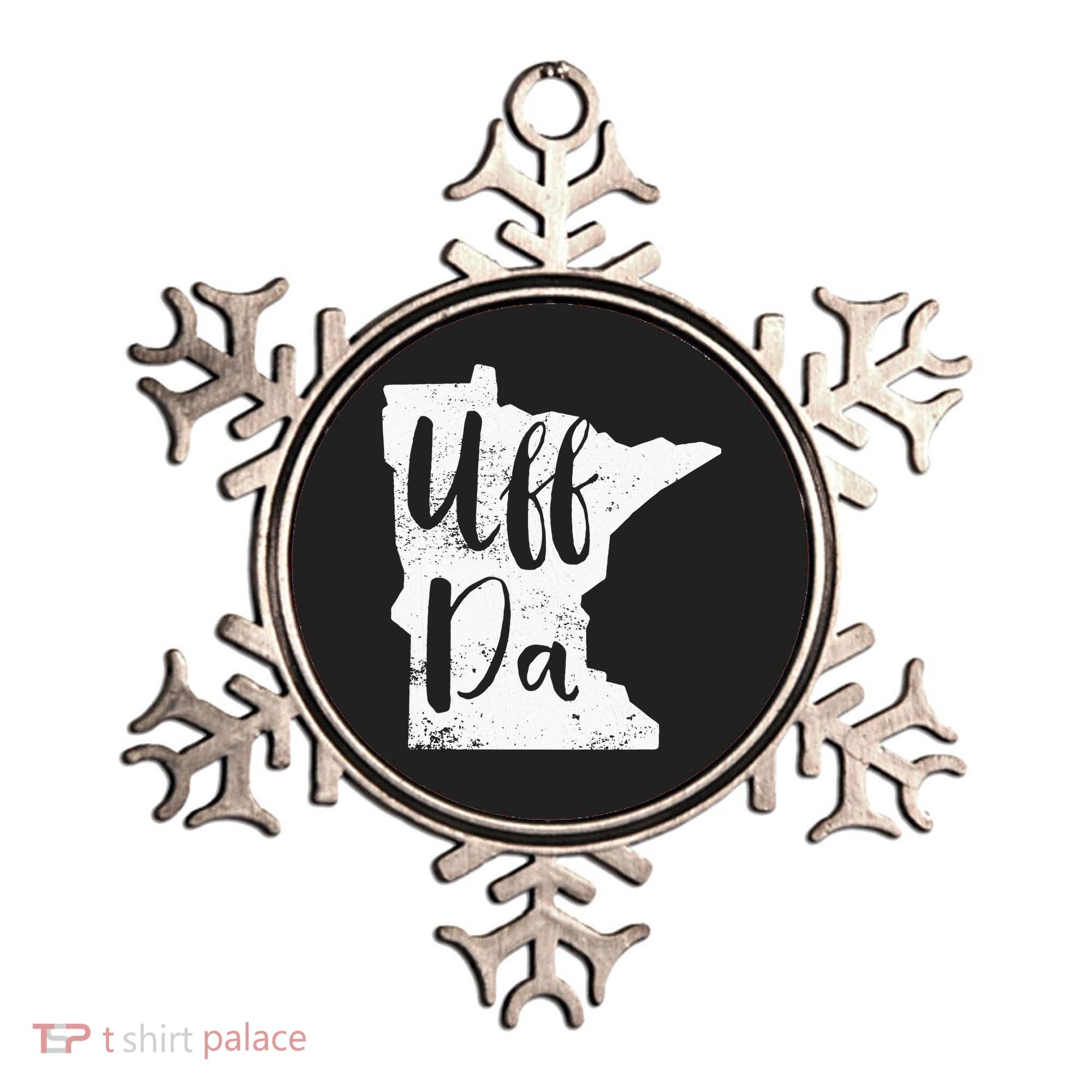 Uff Da Minnesota Map Funny Distressed Ornament