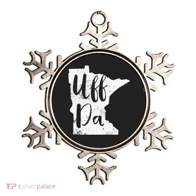 Uff Da Minnesota Map Funny Distressed Ornament