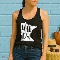 Uff Da Minnesota Map Funny Distressed Women's Tank Top thumb 2