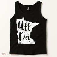 Uff Da Minnesota Map Funny Distressed Tank Top thumb 2