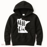 Uff Da Minnesota Map Funny Distressed Kids Hoodie thumb 0