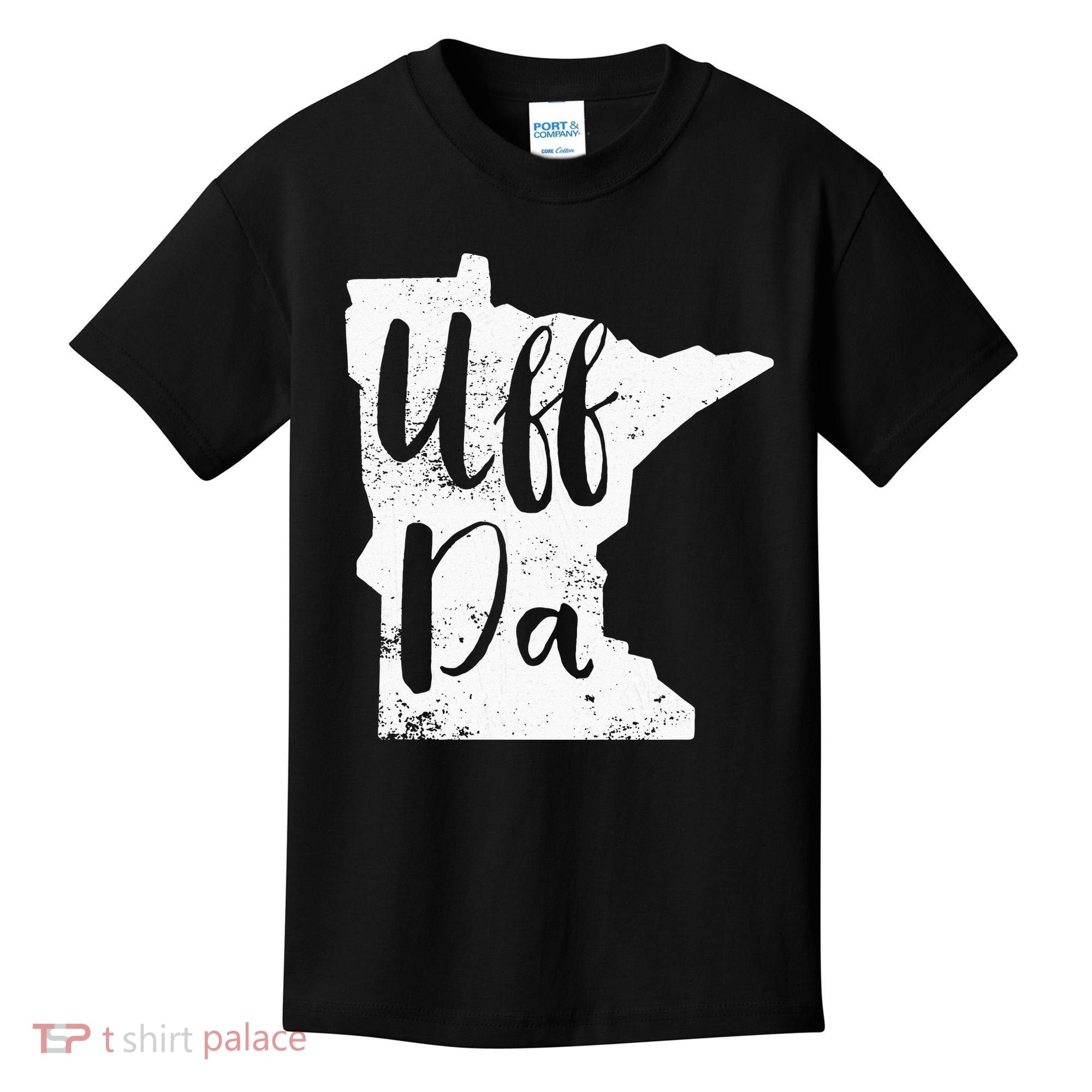 Uff Da Minnesota Map Funny Distressed Kids T-Shirt