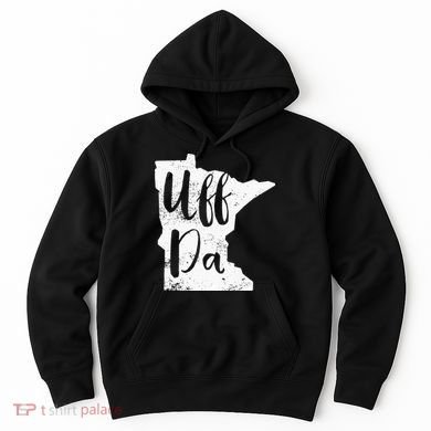 Uff Da Minnesota Map Funny Distressed Hoodie