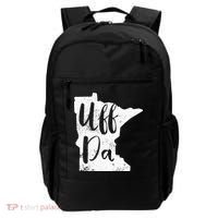 Uff Da Minnesota Map Funny Distressed Backpack thumb 0