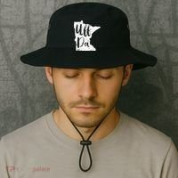 Uff Da Minnesota Map Funny Distressed Bucket Hat thumb 2