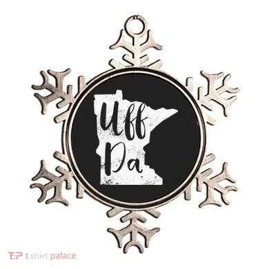 Uff Da Minnesota Map Funny Distressed Ornament