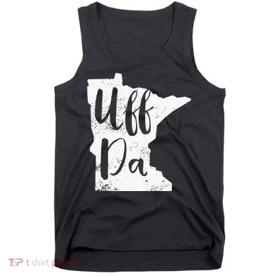 Uff Da Minnesota Map Funny Distressed Tank Top