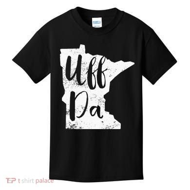Uff Da Minnesota Map Funny Distressed Kids T-Shirt