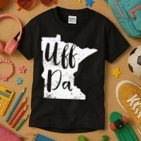 Uff Da Minnesota Map Funny Distressed Kids T-Shirt thumb 3