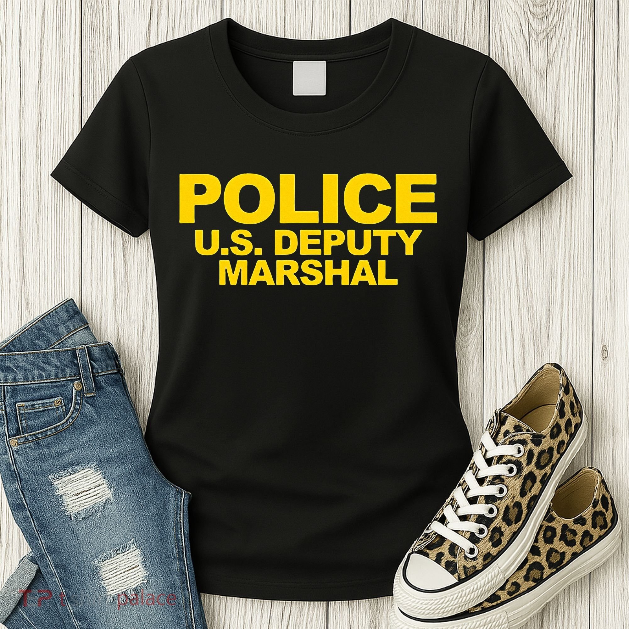 U.S. Deputy Marshal Front & Back Print Law Enforcement Women's T-Shirt