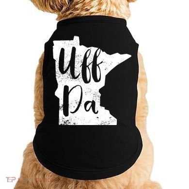 Uff Da Minnesota Map Funny Distressed Doggie Tank