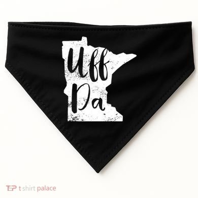 Uff Da Minnesota Map Funny Distressed USA-Made Doggie Bandana